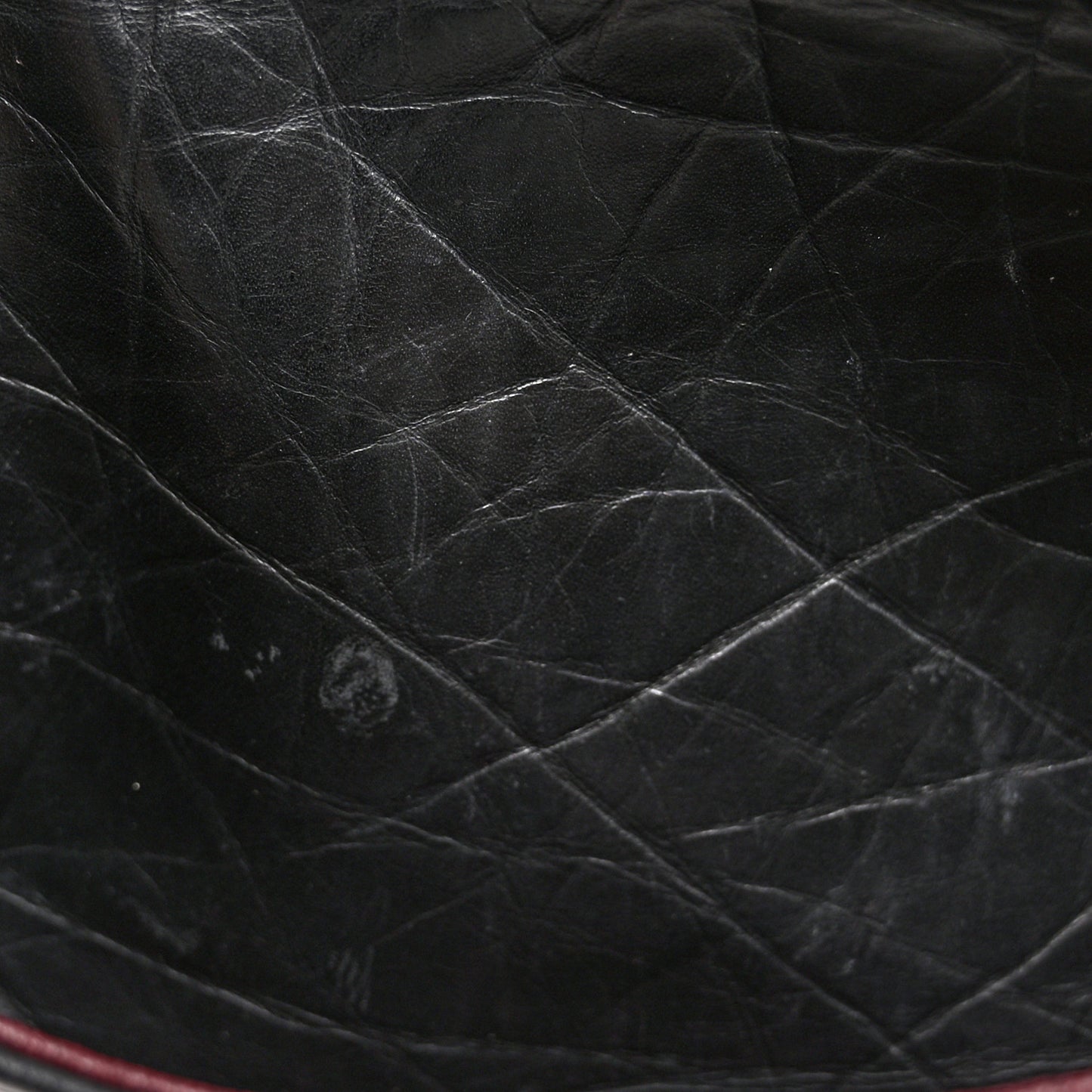 Aged Calfskin Quilted Medium Double Flap Black