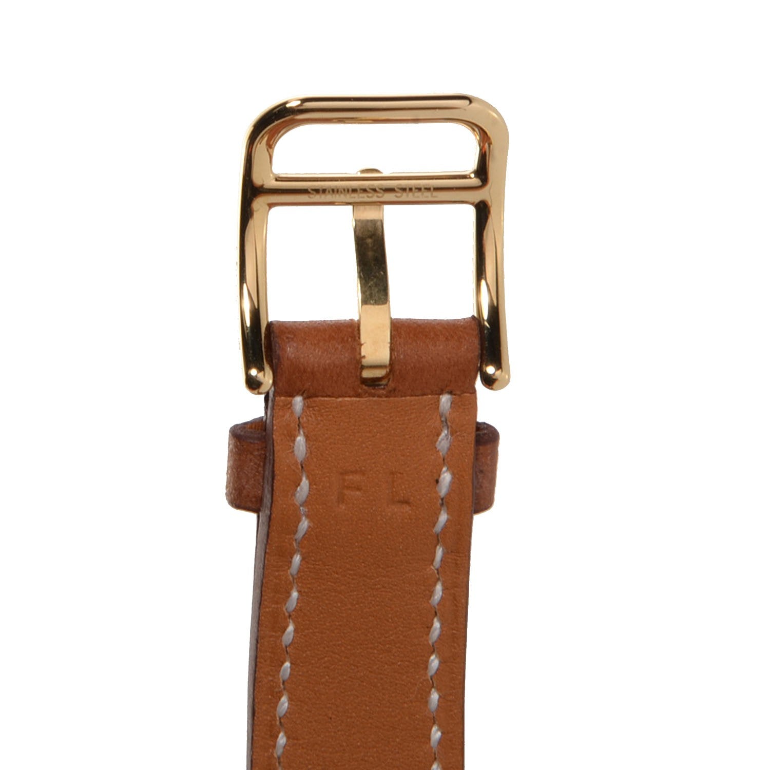 Hermes Stainless Steel Barenia 20mm Kelly Cadena Double Tour Quartz Watch Fauve 9 of 11
