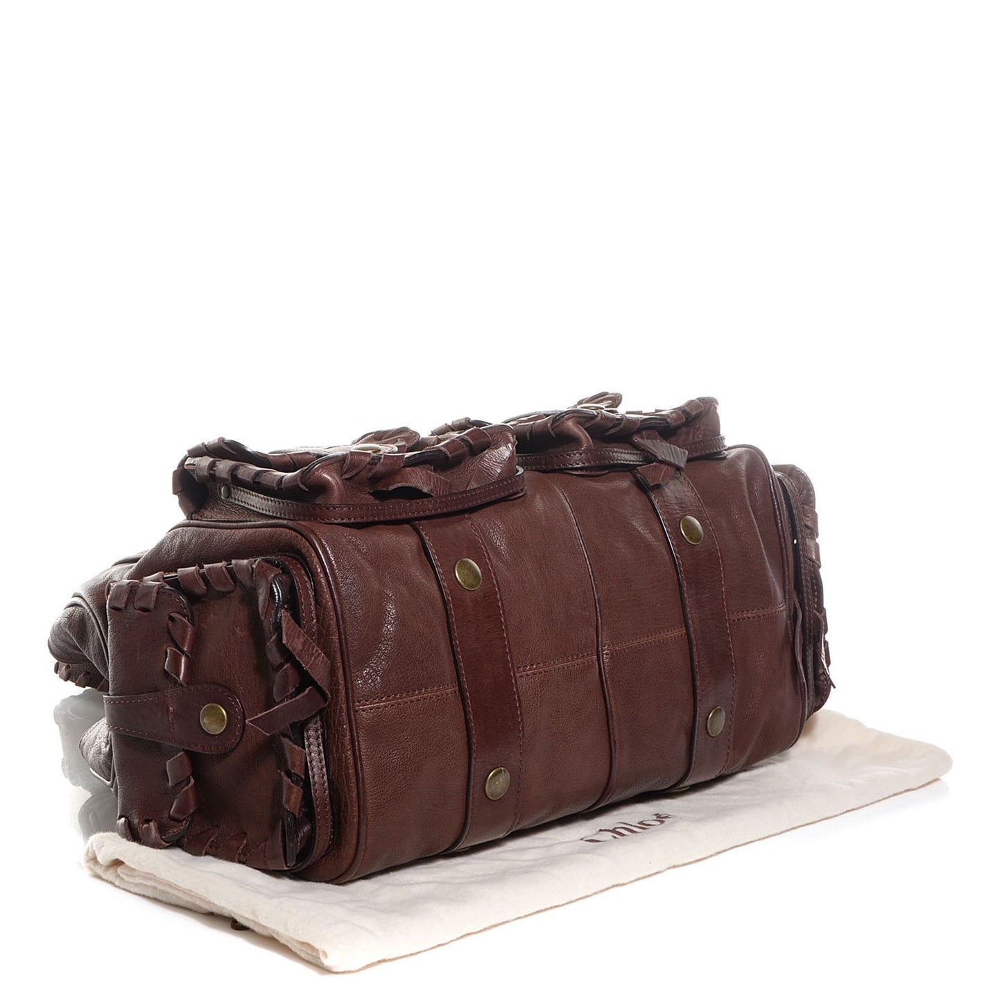 Calfskin Silverado Pocket Shoulder Bag Chocolate