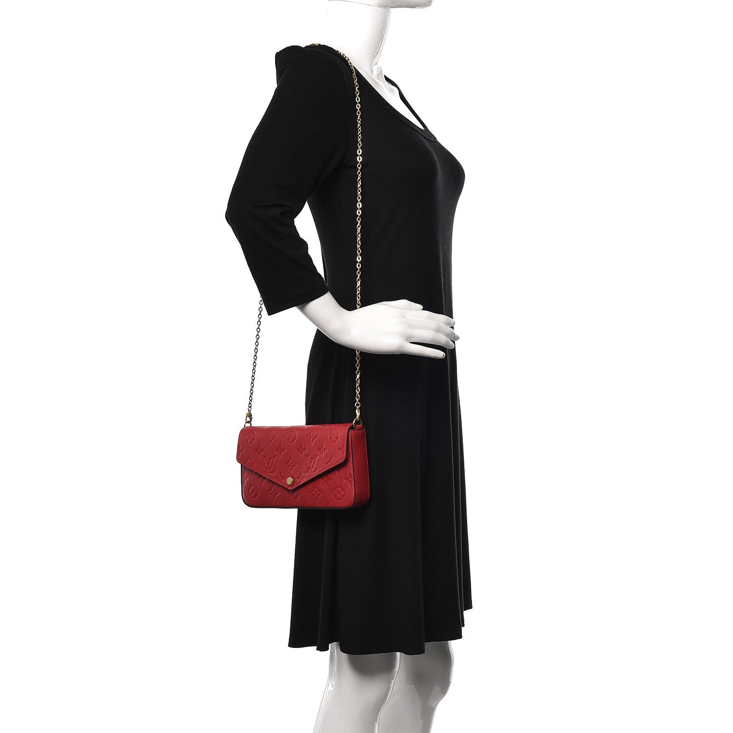 Louis Vuitton Empreinte Pochette Felicie Chain Wallet Scarlet 2 of 9