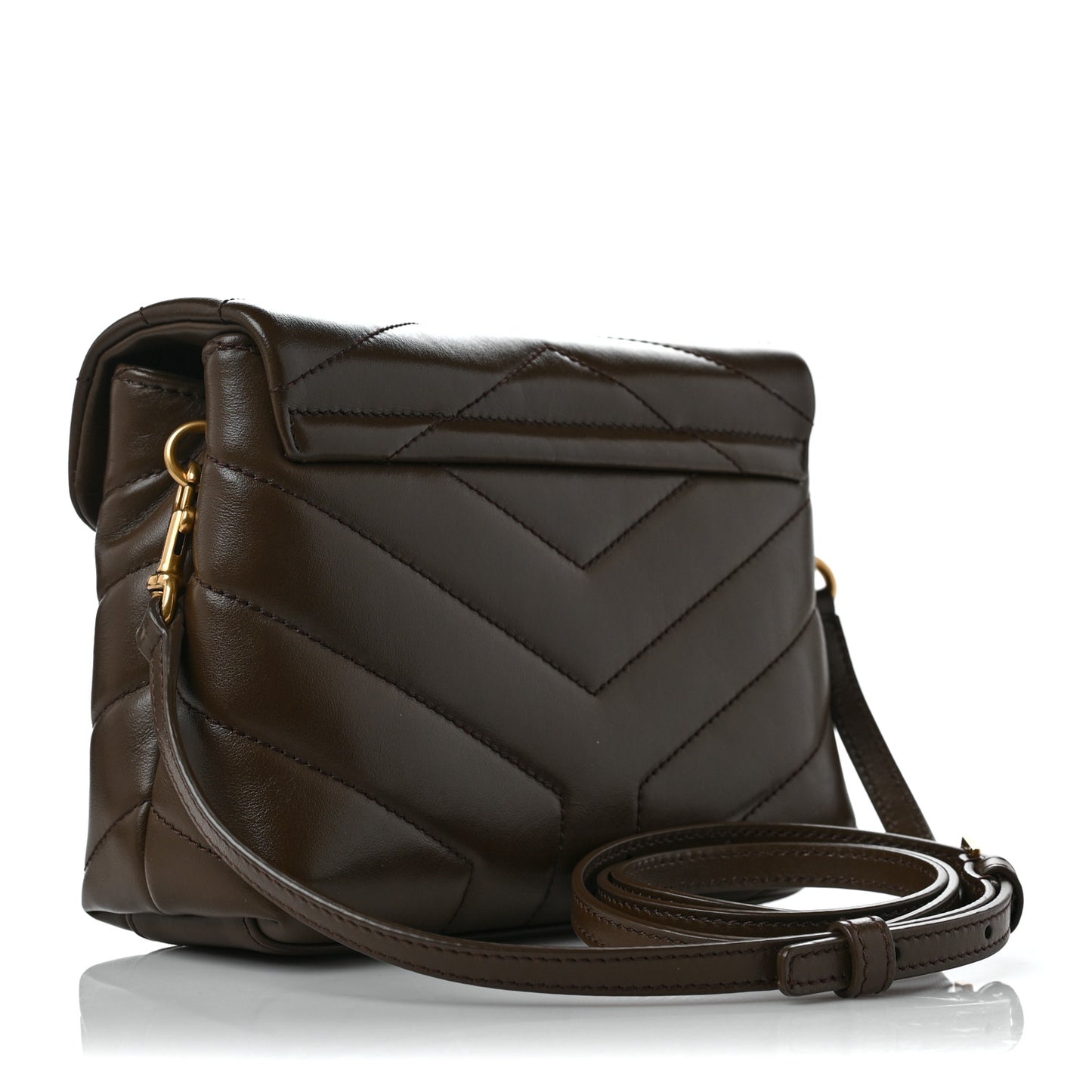 Calfskin Y Quilted Monogram Toy Loulou Crossbody Bag Soil Brown