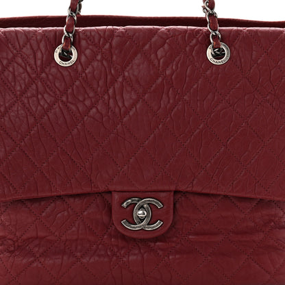 Chanel Crumpled Lambskin Quilted Large Tote Burgundy 8 of 11