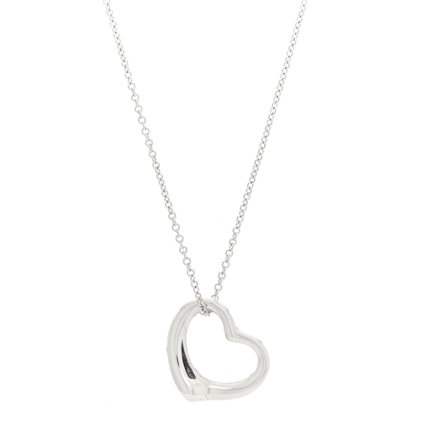 Sterling Silver Elsa Peretti 22mm Open Heart Pendant Necklace