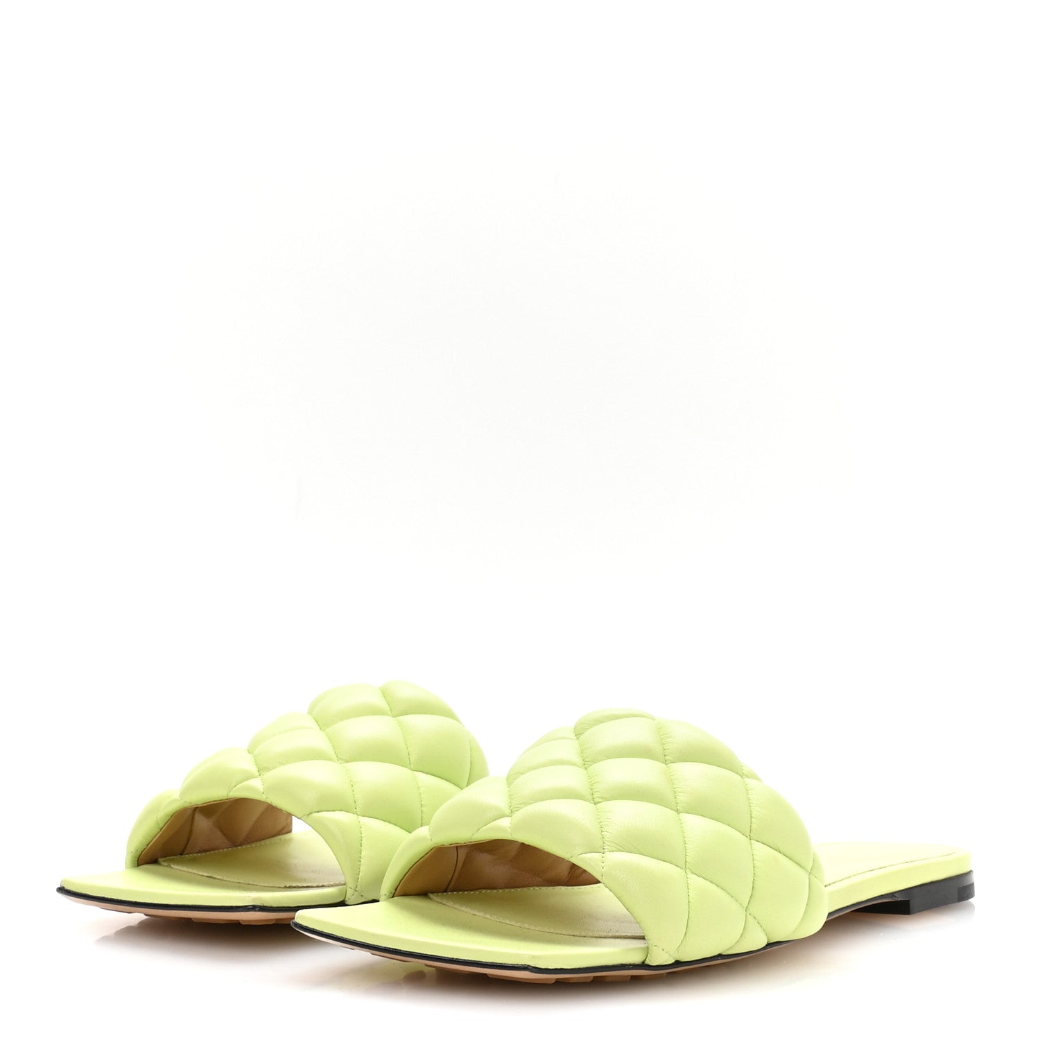 Bottega Veneta Nappa Matelasse Padded Flat Sandals 38.5 Lime Green 4 of 7