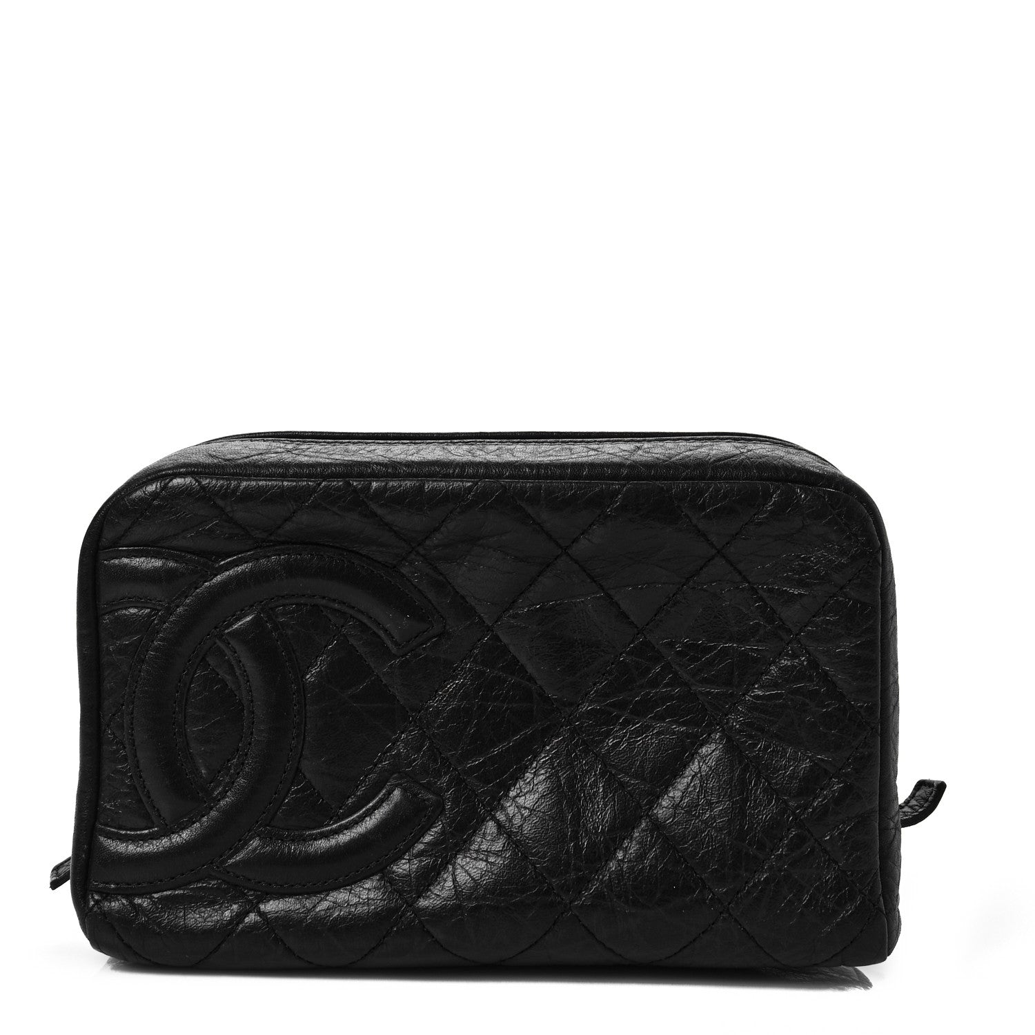 Chanel Aged Calfskin Quilted Cambon Cosmetic Case Black 1 of 8