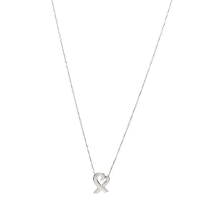 Tiffany Sterling Silver Small Paloma Picasso Loving Heart Pendant Necklace 1 of 4