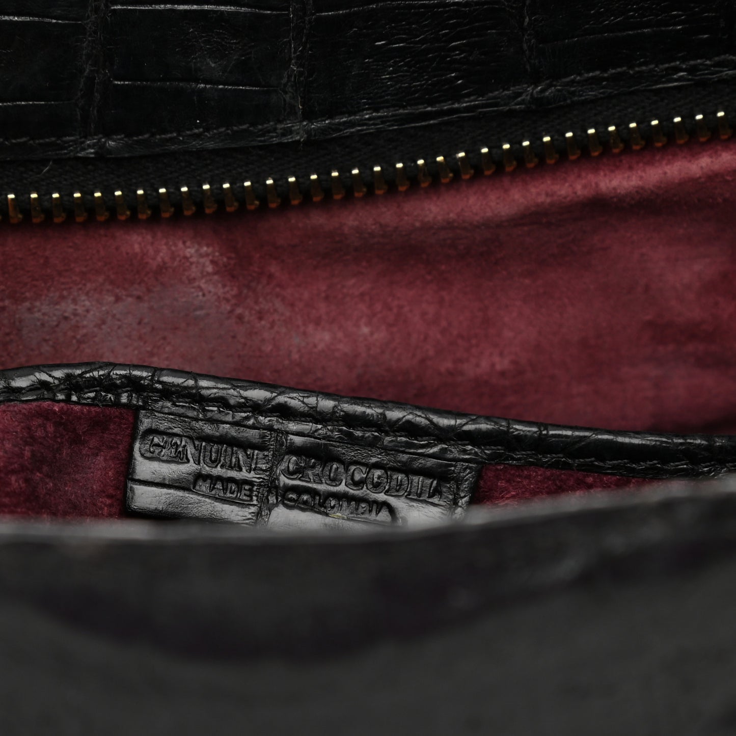 Crocodile Crossbody Bag Black