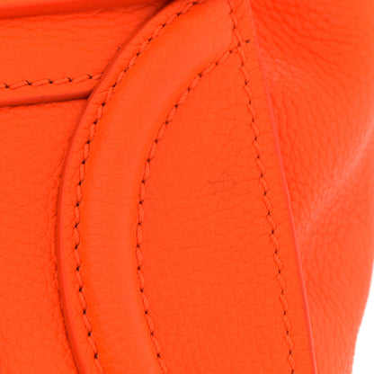 Celine Drummed Calfskin Micro Luggage Fluo Orange 12 of 13