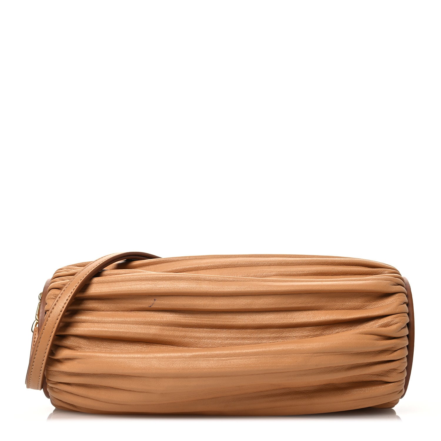 Loewe Lambskin Pleated Bracelet Pouch Shoulder Bag Warm Desert 1 of 12