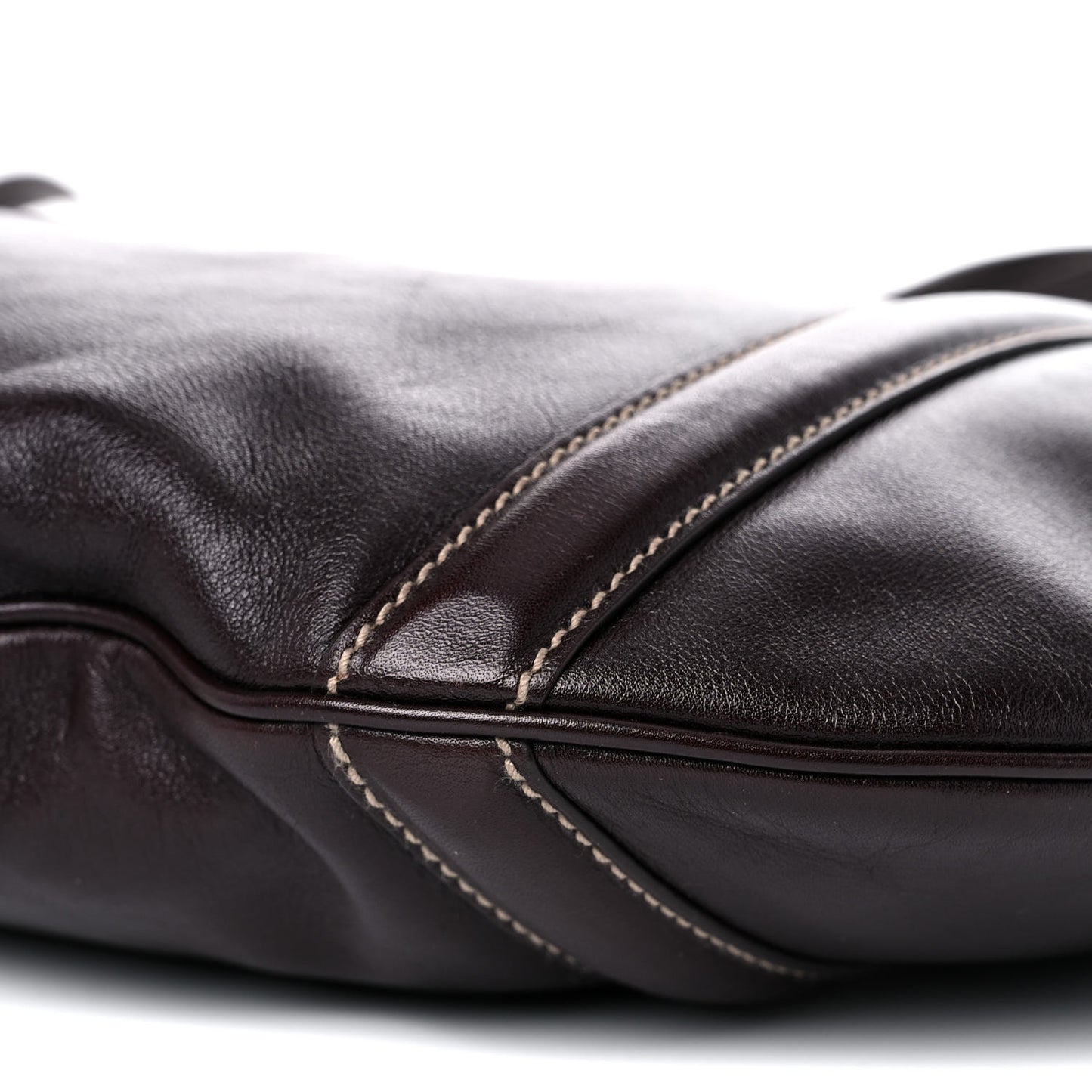 Calfskin Medium Britt Tote Dark Brown