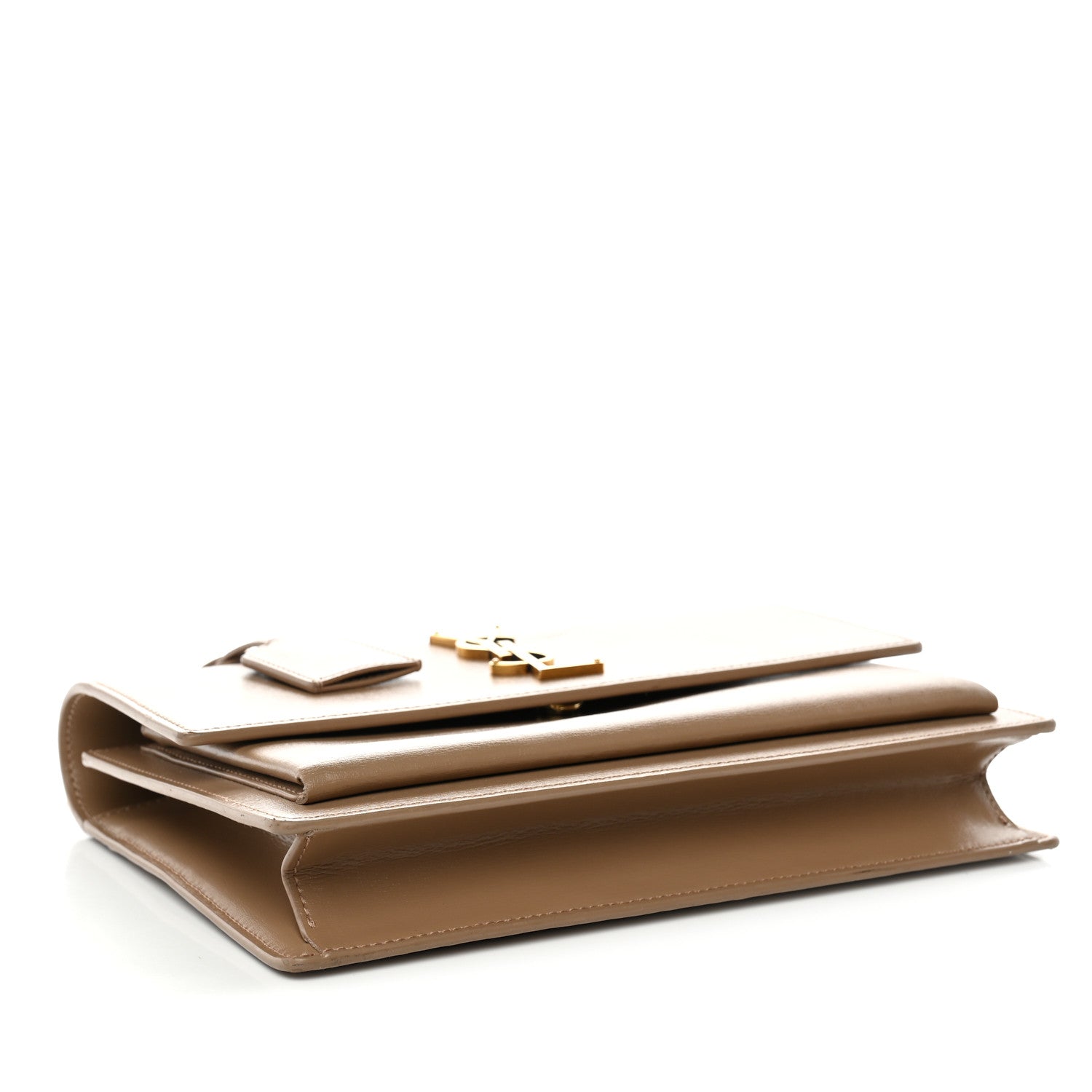 Saint Laurent Smooth Calfskin Medium Monogram Sunset Satchel  Natural Tan 4 of 13