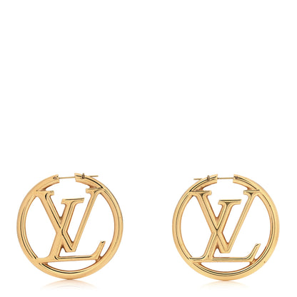 Louis Vuitton Metal Louise Hoop Earrings Gold 1 of 4