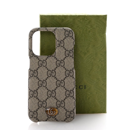 Gucci GG Supreme Monogram Ophidia iPhone 14 Pro Phone Case Beige Ebony 7 of 7