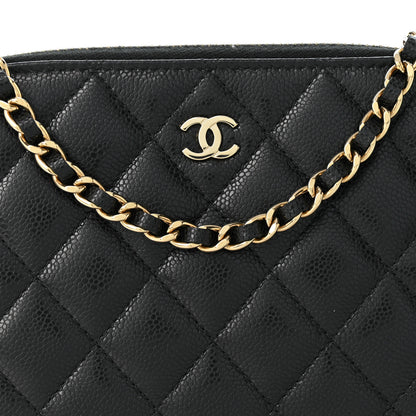 Chanel Caviar Quilted Classic Clutch with Chain Black 8 of 11