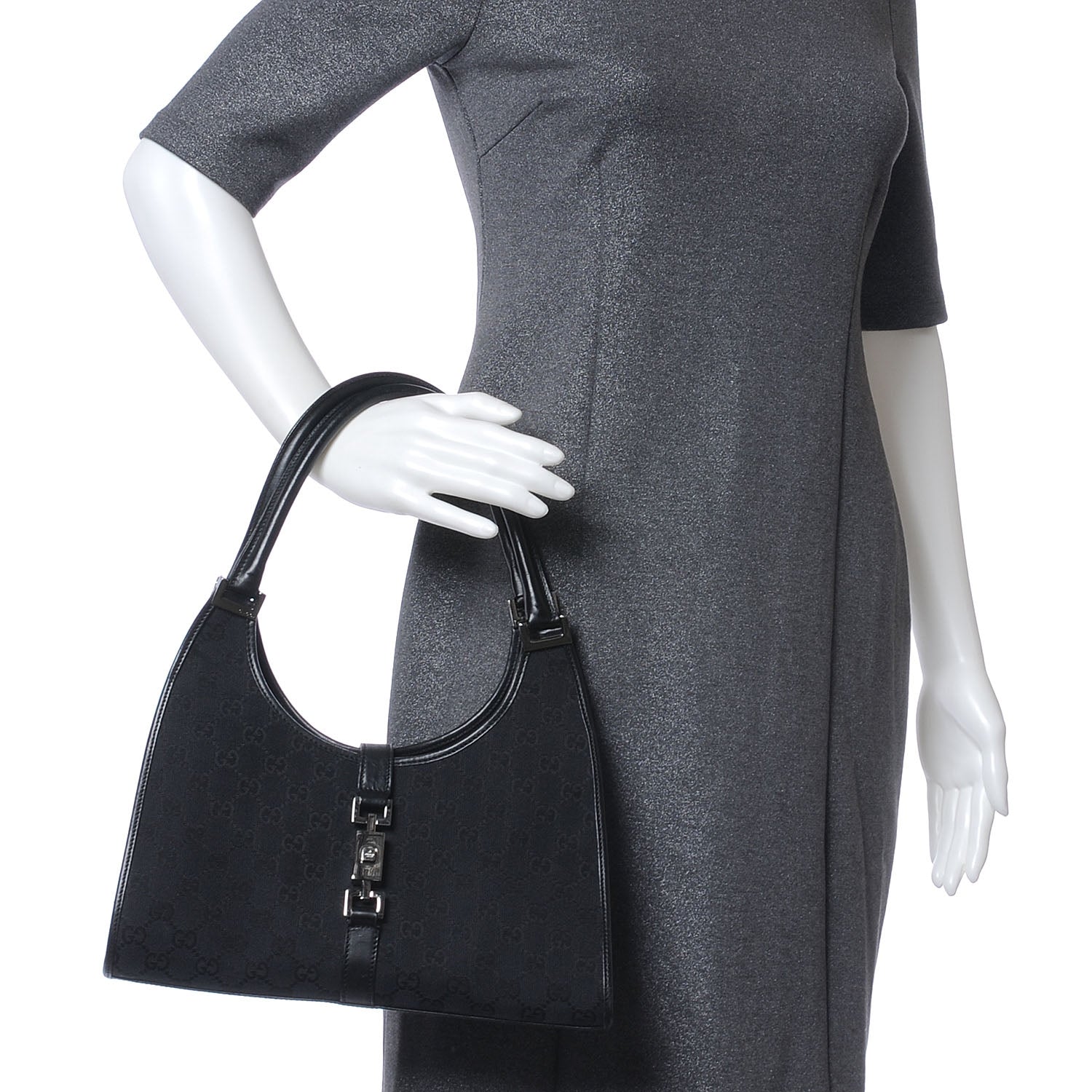 Gucci Monogram Small Bardot Black 2 of 7