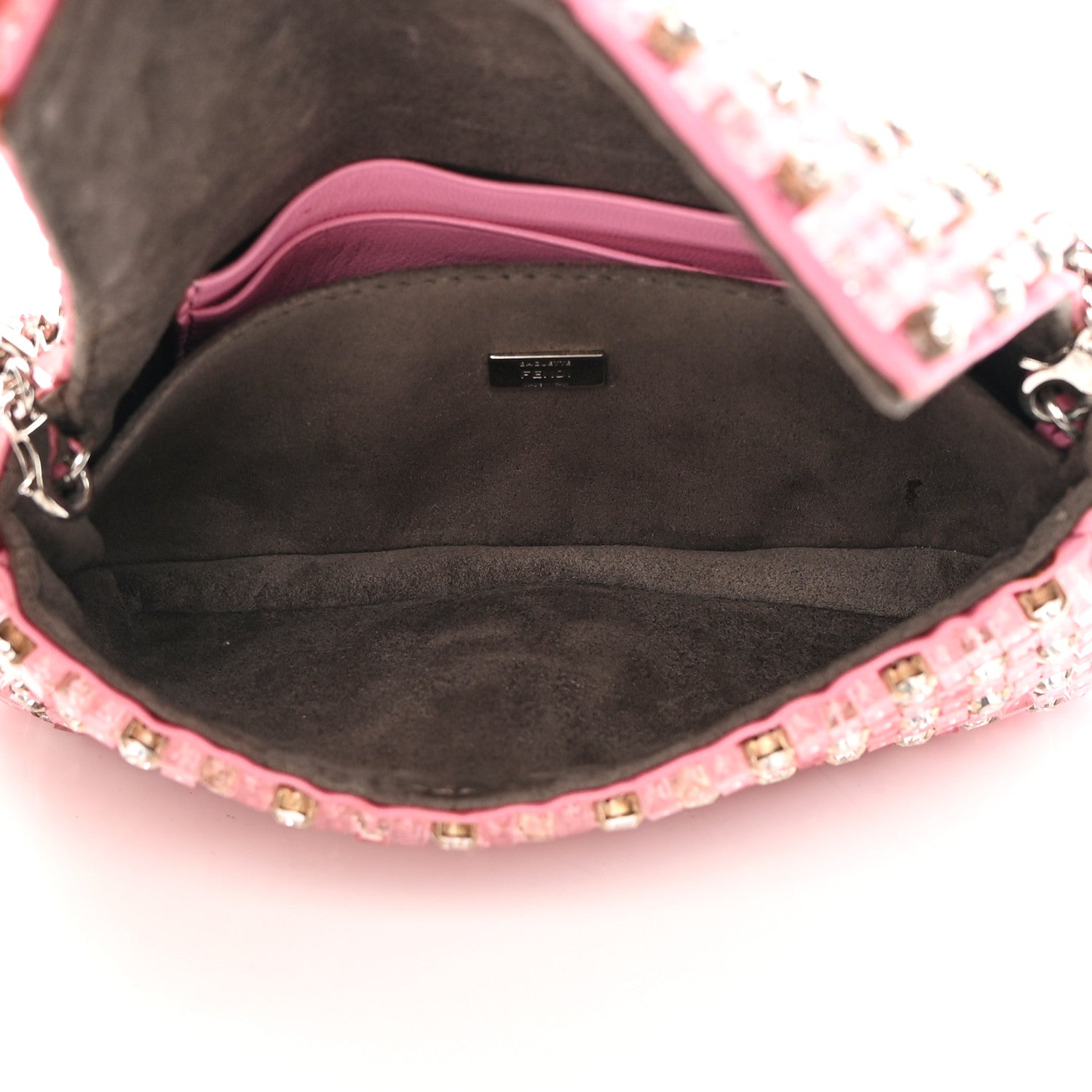 Fendi Crystal Beaded Monster Baguette Belt Bag Pink 5 of 11