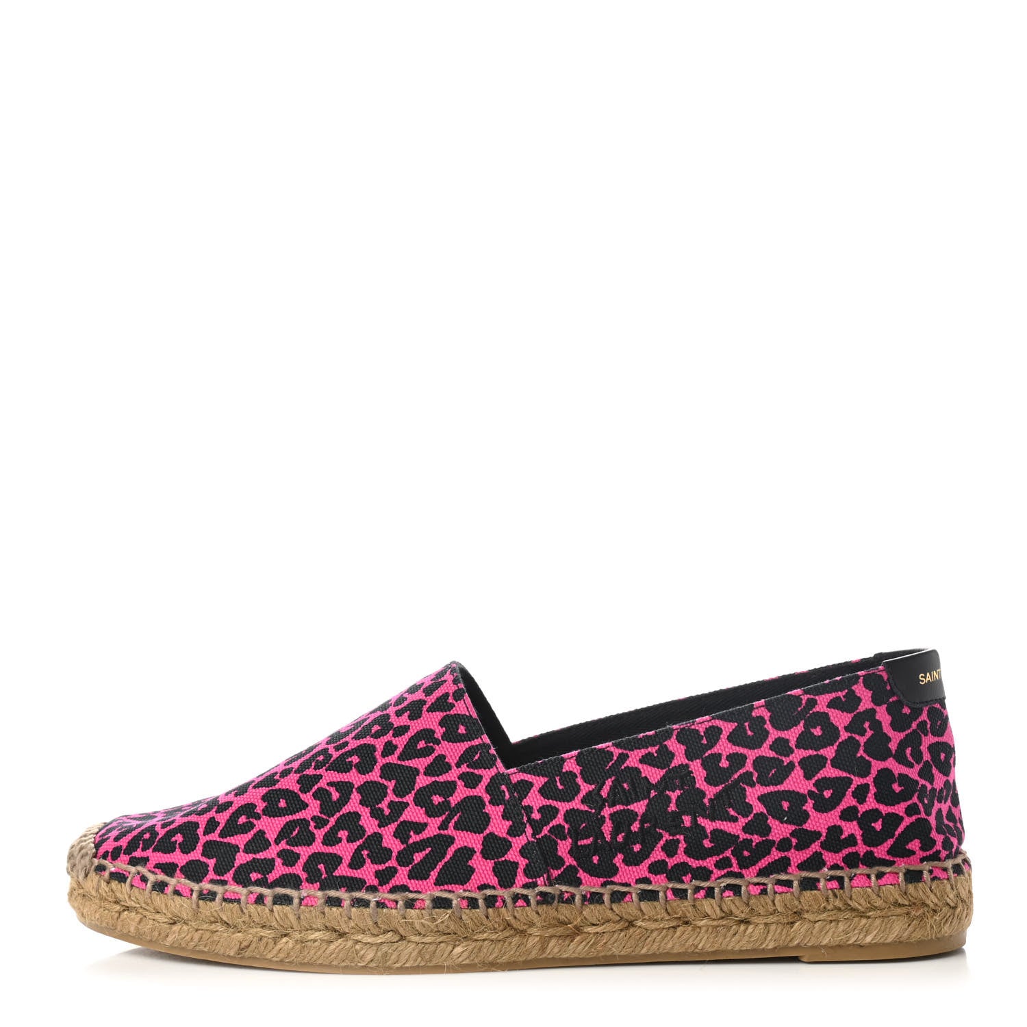 Saint Laurent Canvas Leopard Print Espadrilles 39.5 Fushia Black 1 of 9
