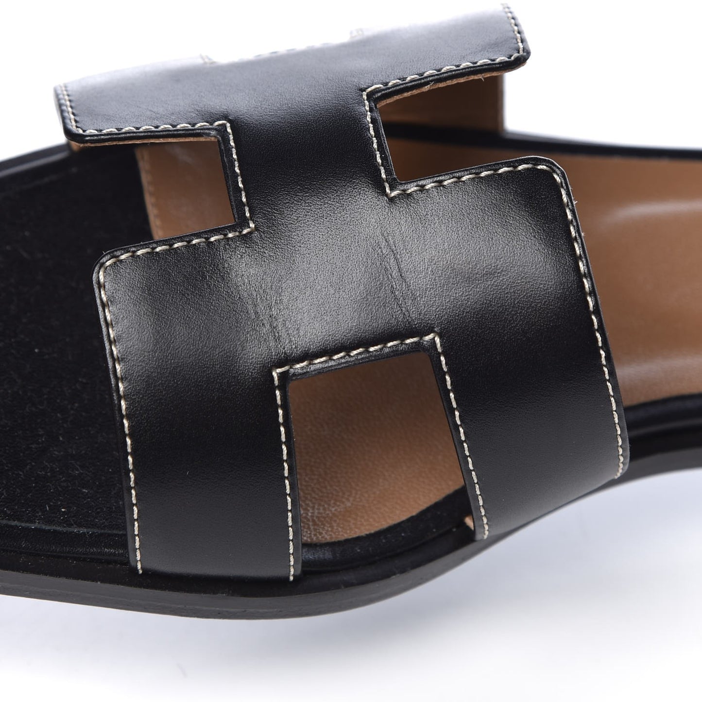 Box Calfskin Oran Sandals 37 Black