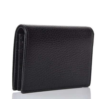 Gucci Pebbled Calfskin GG Marmont Card Case Black 3 of 7