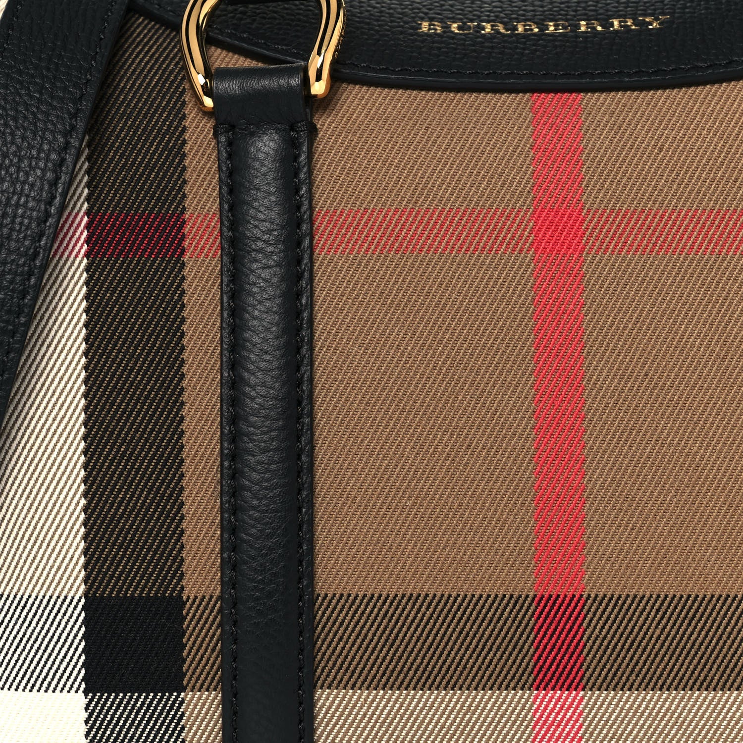 Burberry House Check Derby Calfskin Small Alchester Bowling Bag Black 7 of 12