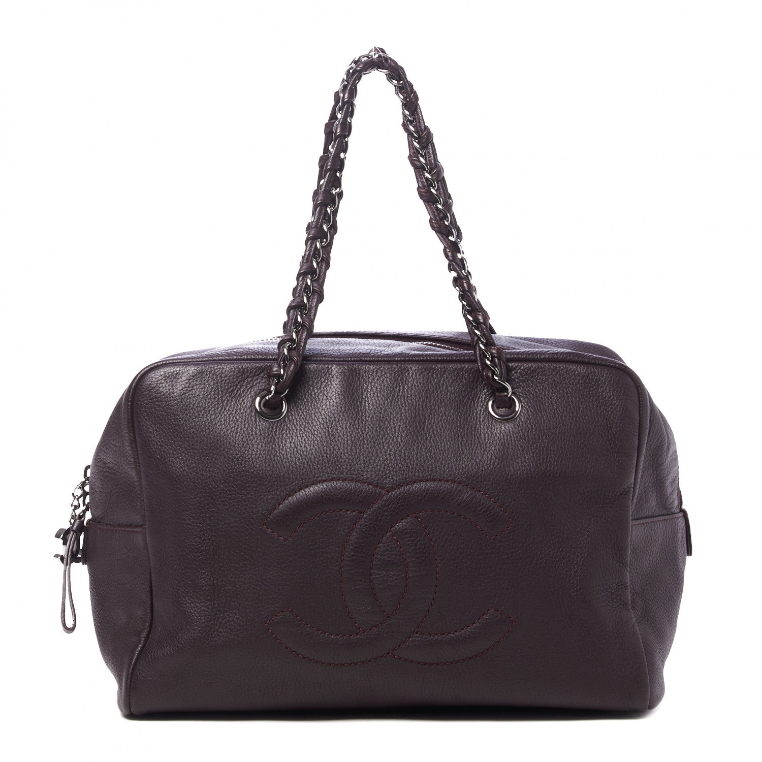 Chanel Deerskin Luxe Ligne Bowler Purple 1 of 9