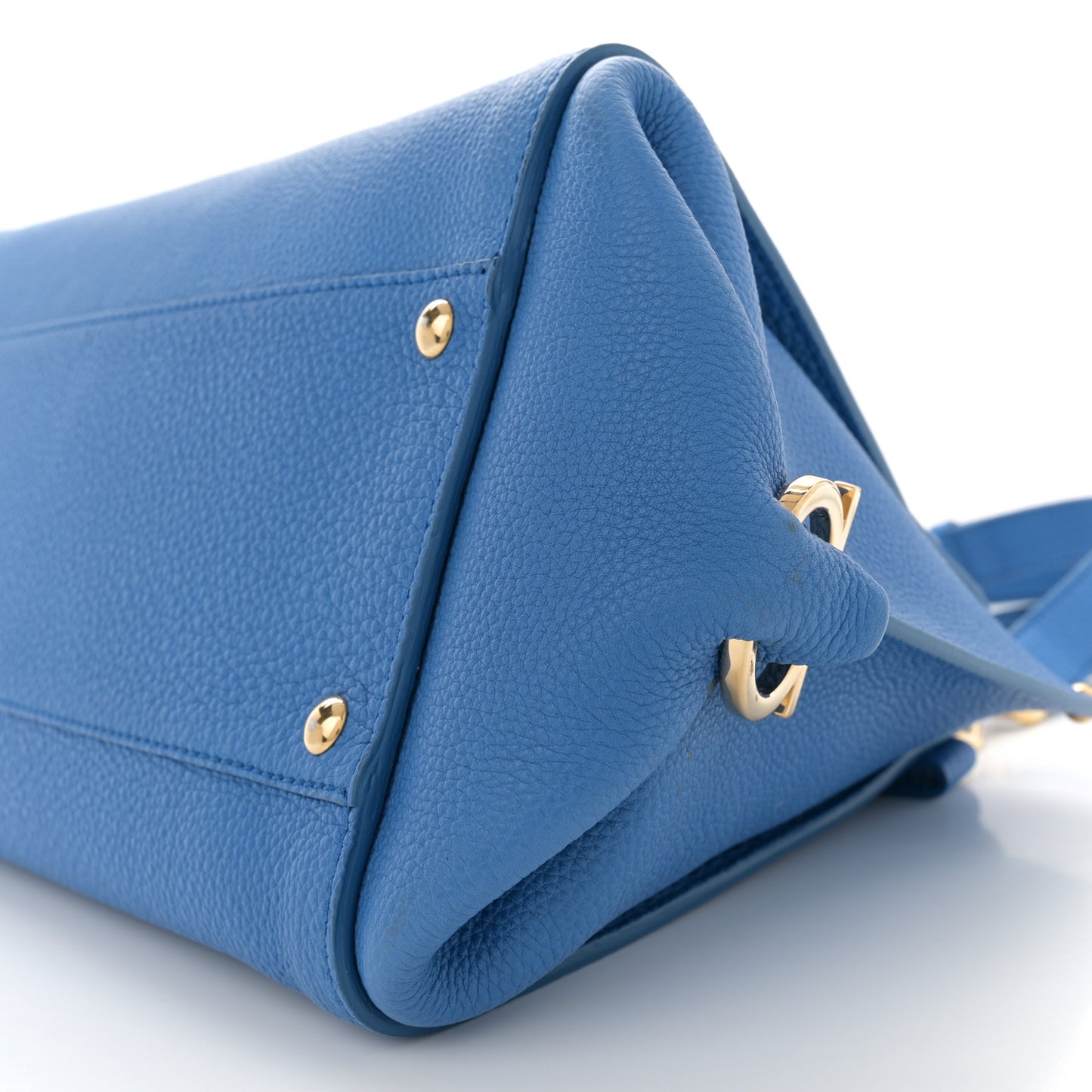 Grained Calfskin Sofia Satchel Blue