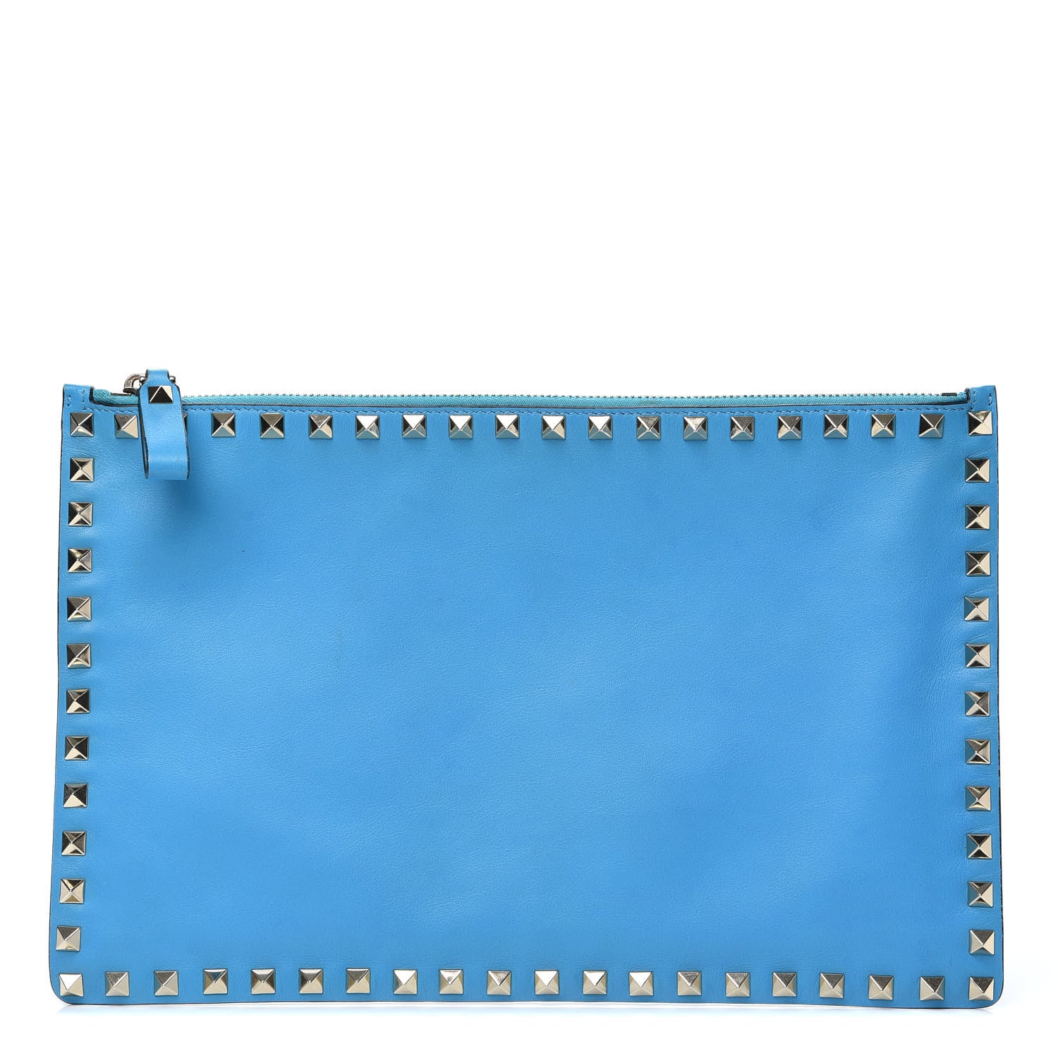 Valentino Garavani Vitello Large Rockstud Zip Pouch Parrot 1 of 8