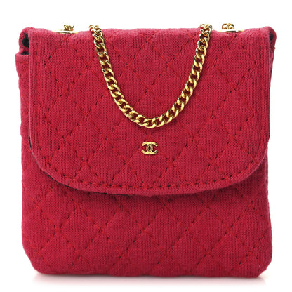 Chanel Jersey Quilted Micro Flap Bag Red 1 of 11