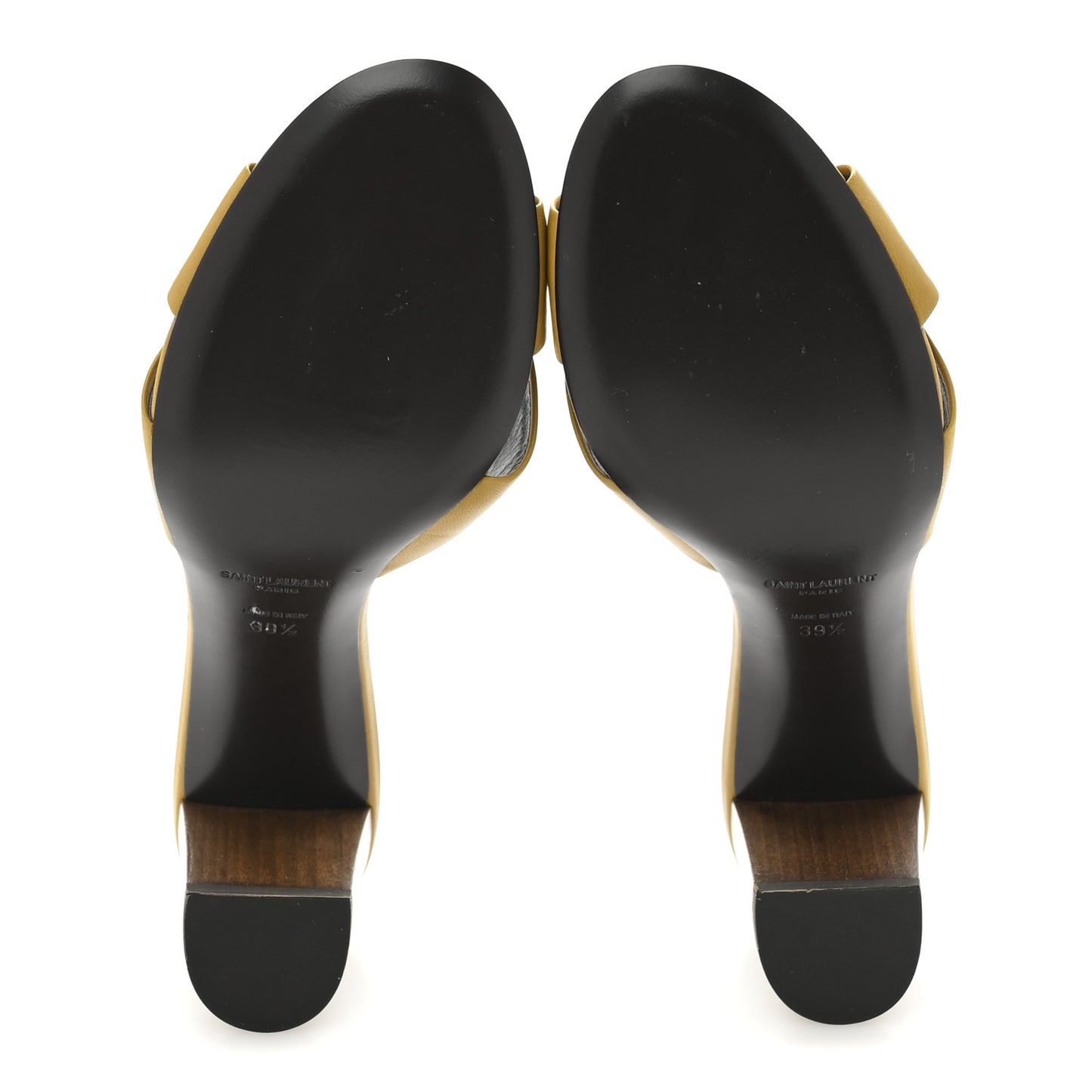Lambskin Bianca Mules 39.5 Jaune Safari