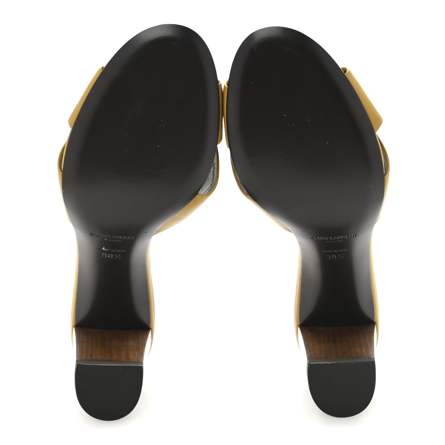 Saint Laurent Lambskin Bianca Mules 39.5 Jaune Safari 6 of 10