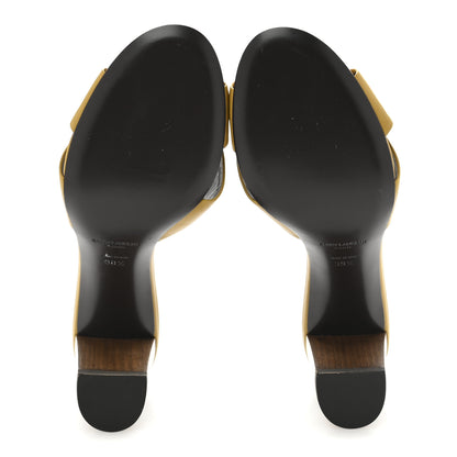 Saint Laurent Lambskin Bianca Mules 39.5 Jaune Safari 6 of 10
