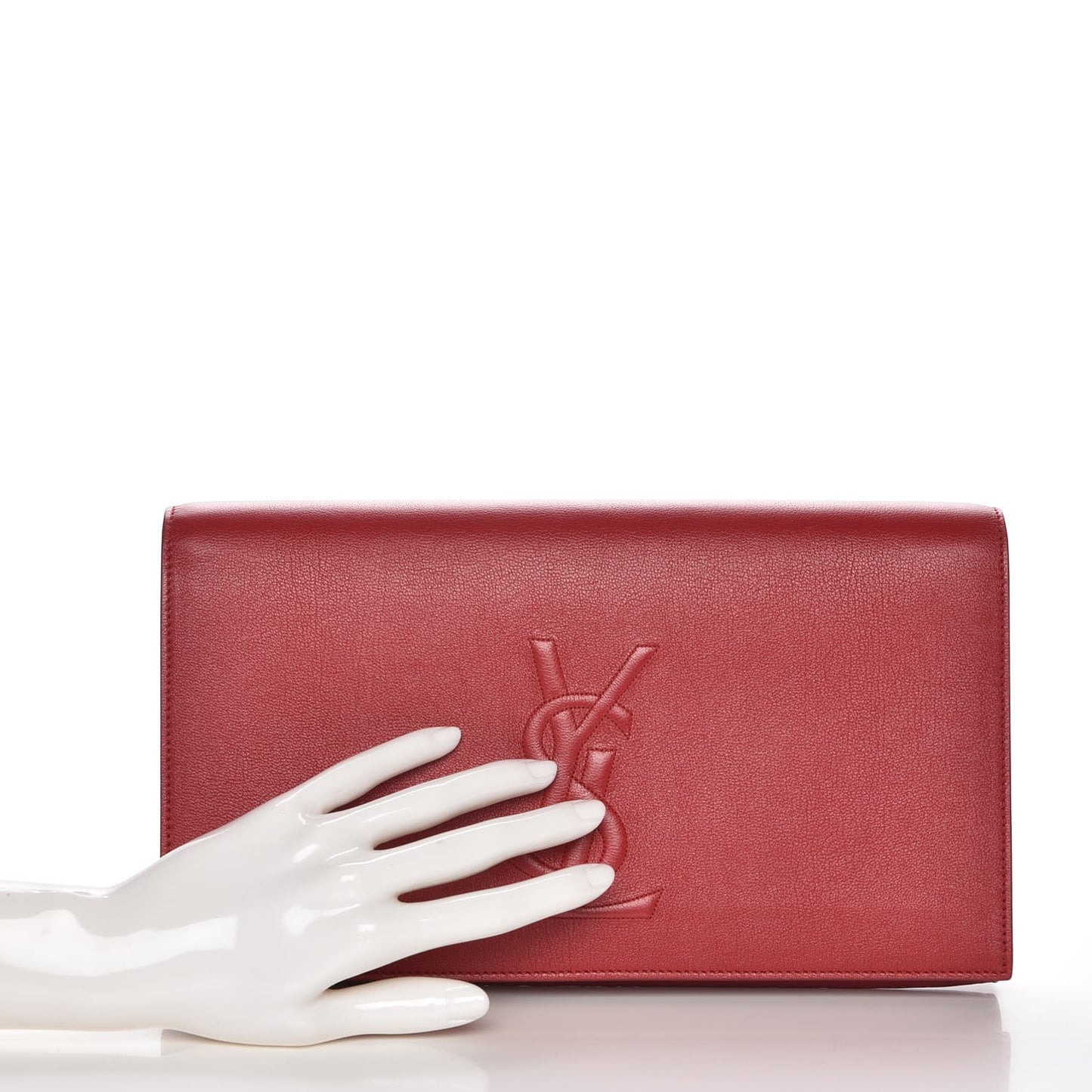 Calfskin Monogram Large Belle De Jour Clutch Red