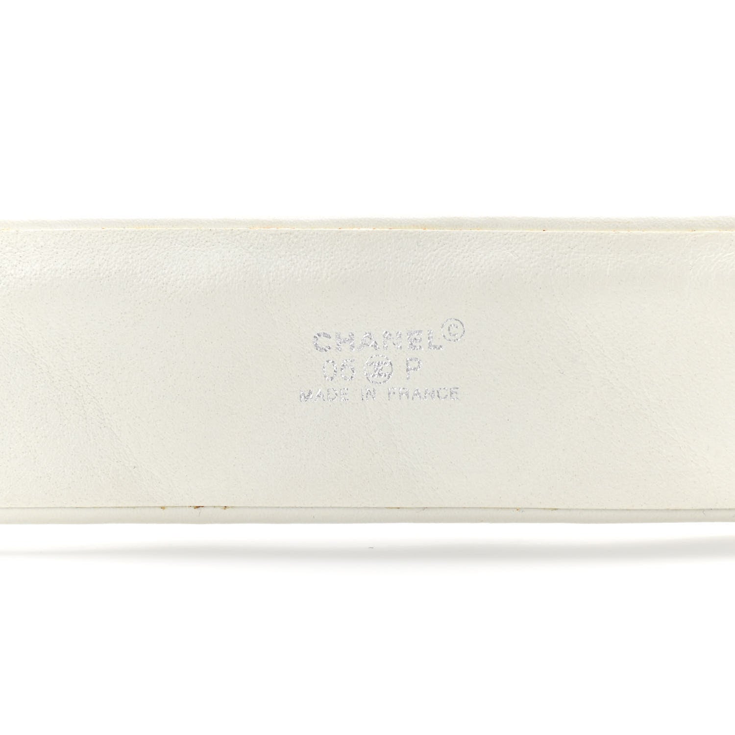 Chanel Lambskin Quilted CC Belt 80 32 White 4 of 8