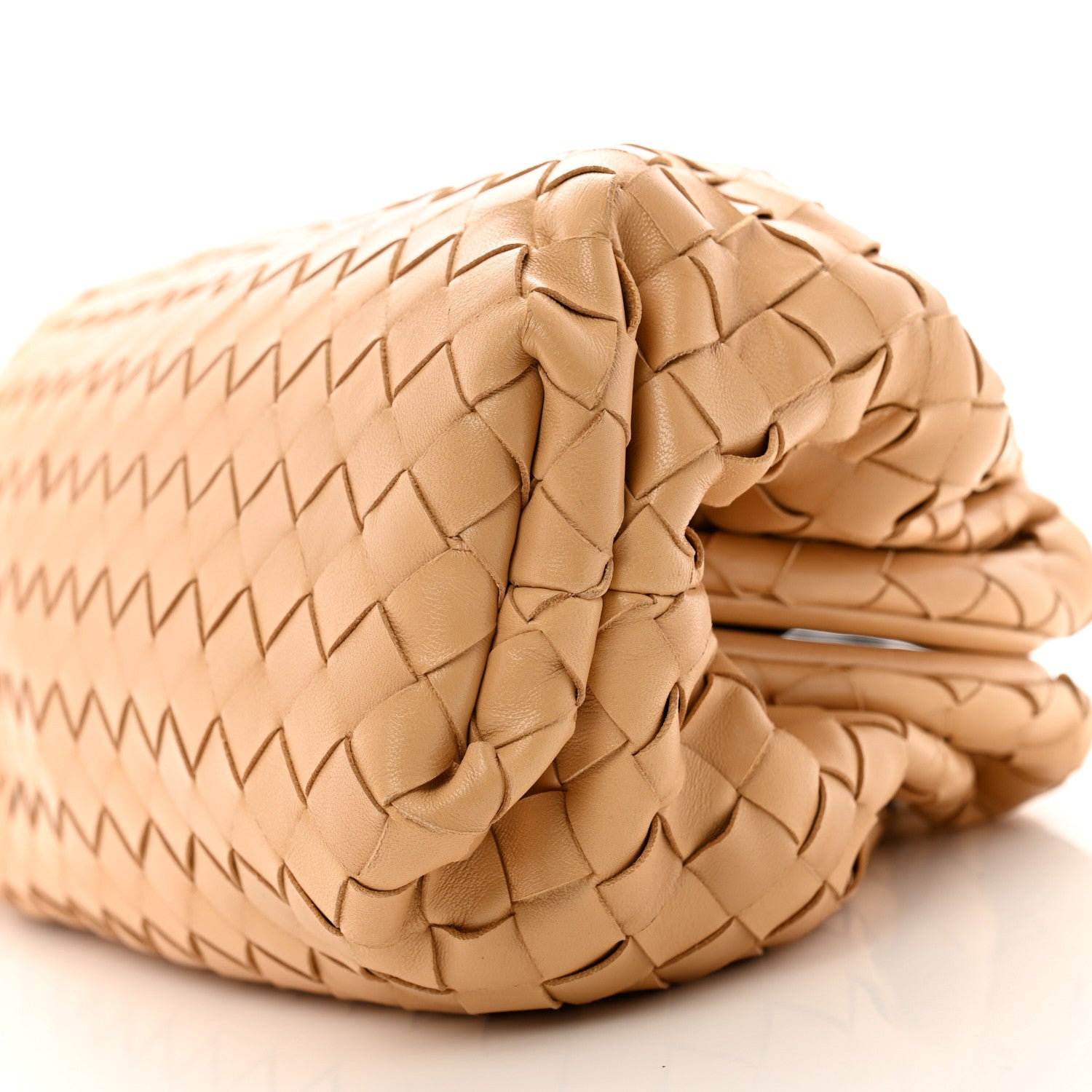 Bottega Veneta Nappa Maxi Intrecciato The Pouch Oversized Clutch Almond 10 of 11