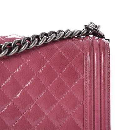 Chanel Distressed Patent Quilted New Medium Boy Flap Pink 14 of 20
