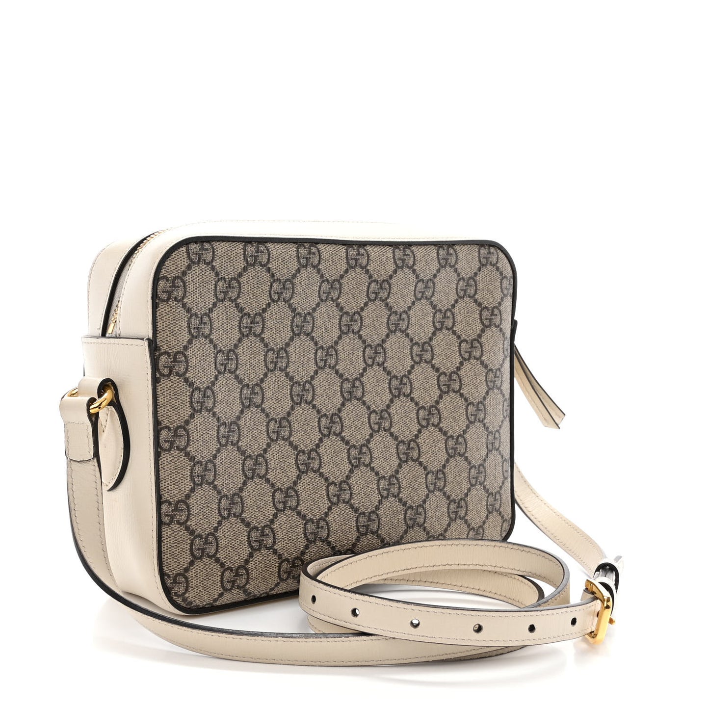 GG Supreme Monogram Small Horsebit 1955 Shoulder Bag Beige Mystic White