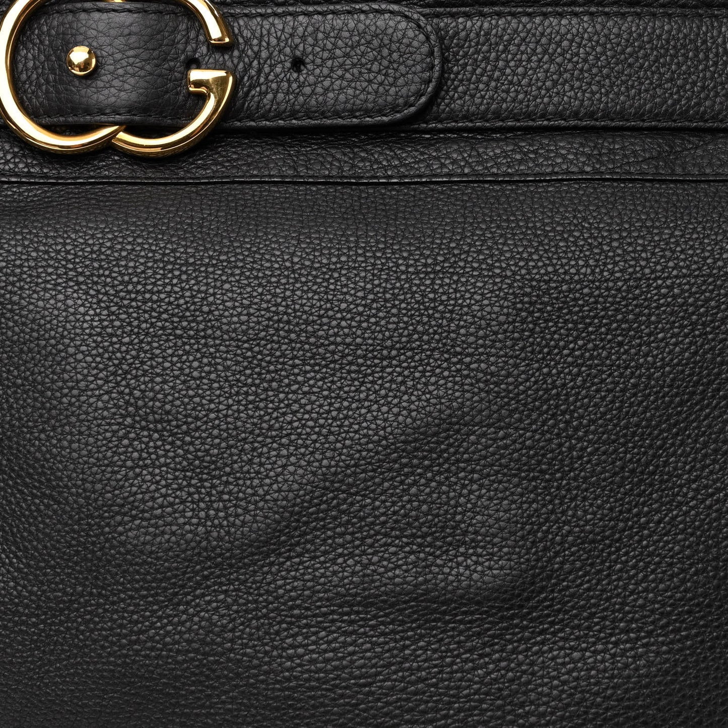 Pebbled Calfskin Large Ride Shoulder Bag Black