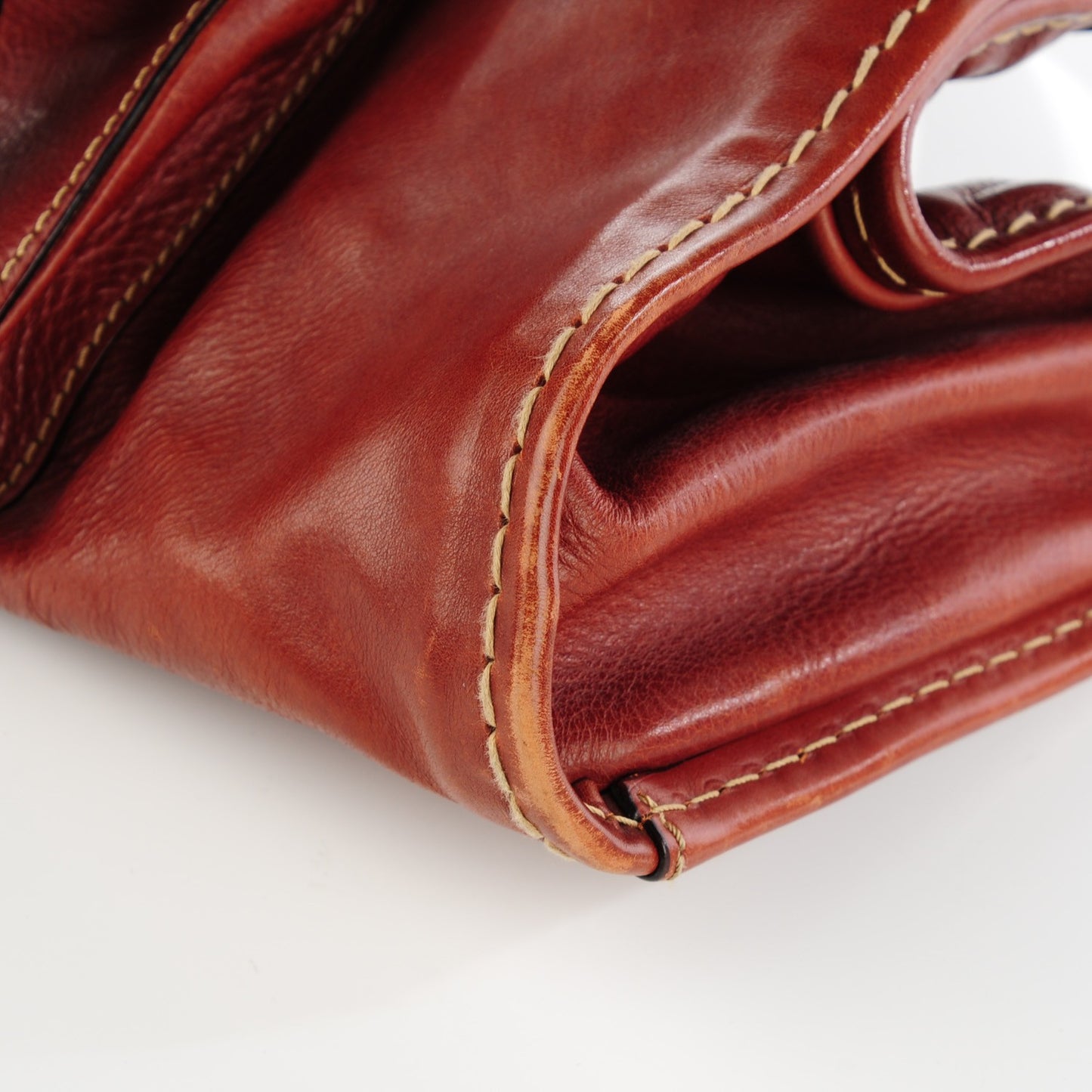 Calfskin Edith Satchel Whiskey