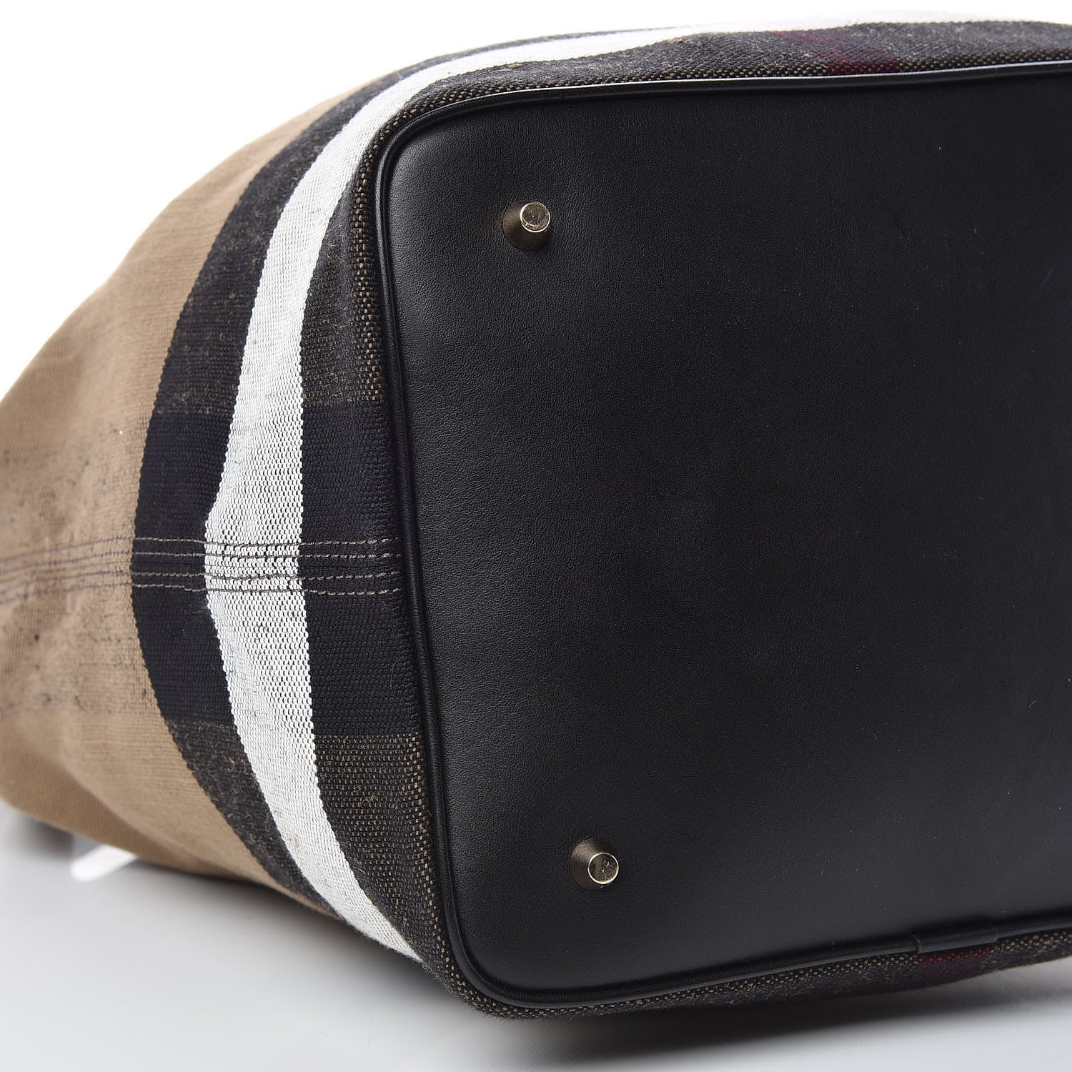 Burberry Canvas Mega Check Medium Ashby Hobo Black 10 of 12