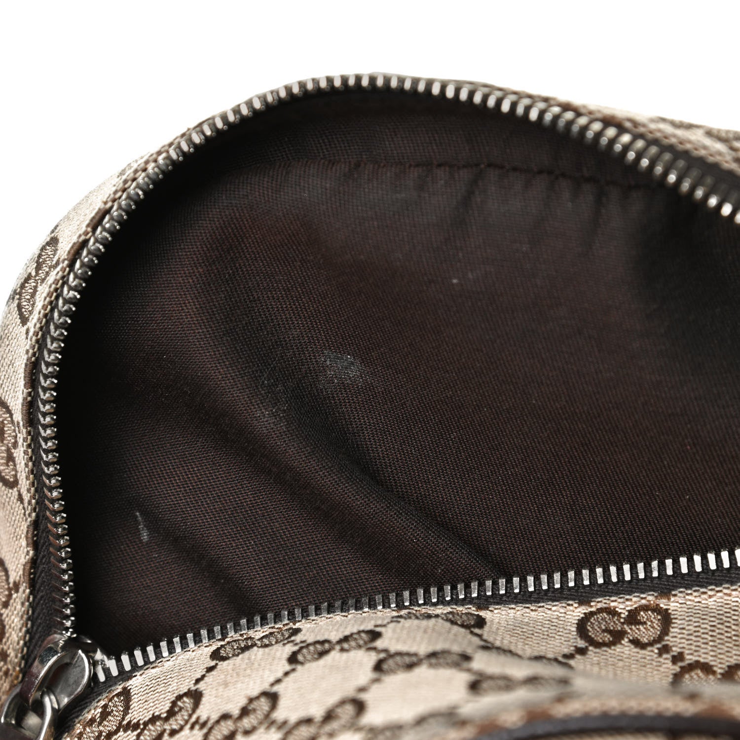 Gucci Monogram Dollar Calfskin Waist Pouch Beige Ebony Testa di Moro Marrone Scuro 11 of 15
