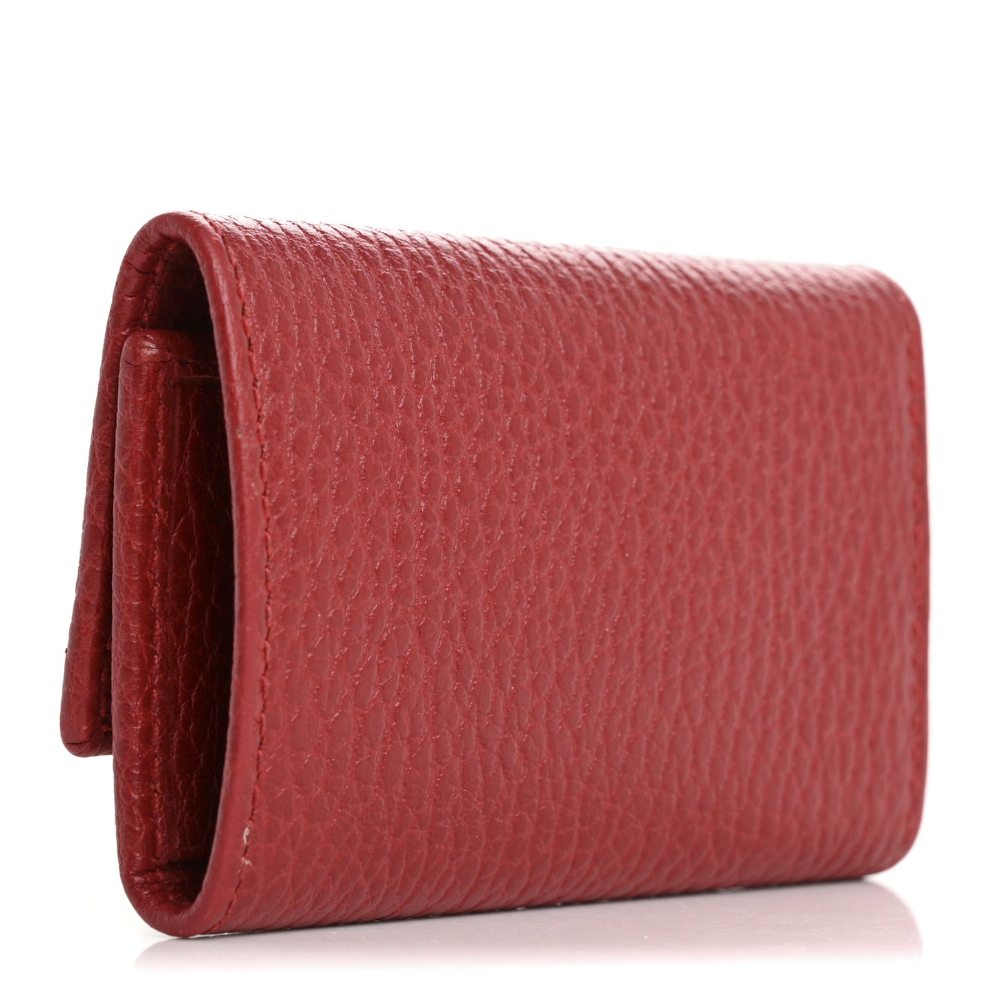 Pebbled Calfskin GG Marmont 6 Key Holder Hibiscus Red