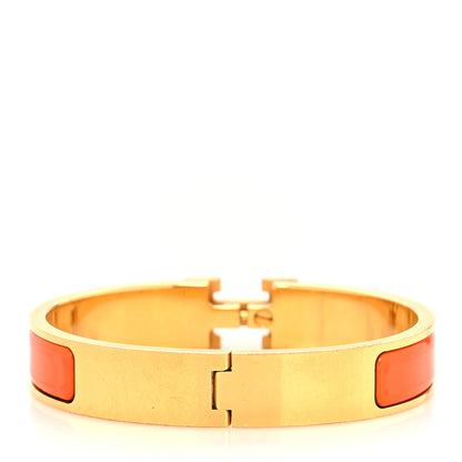 Hermes Enamel Narrow Clic Clac H Bracelet GM Orange 3 of 5