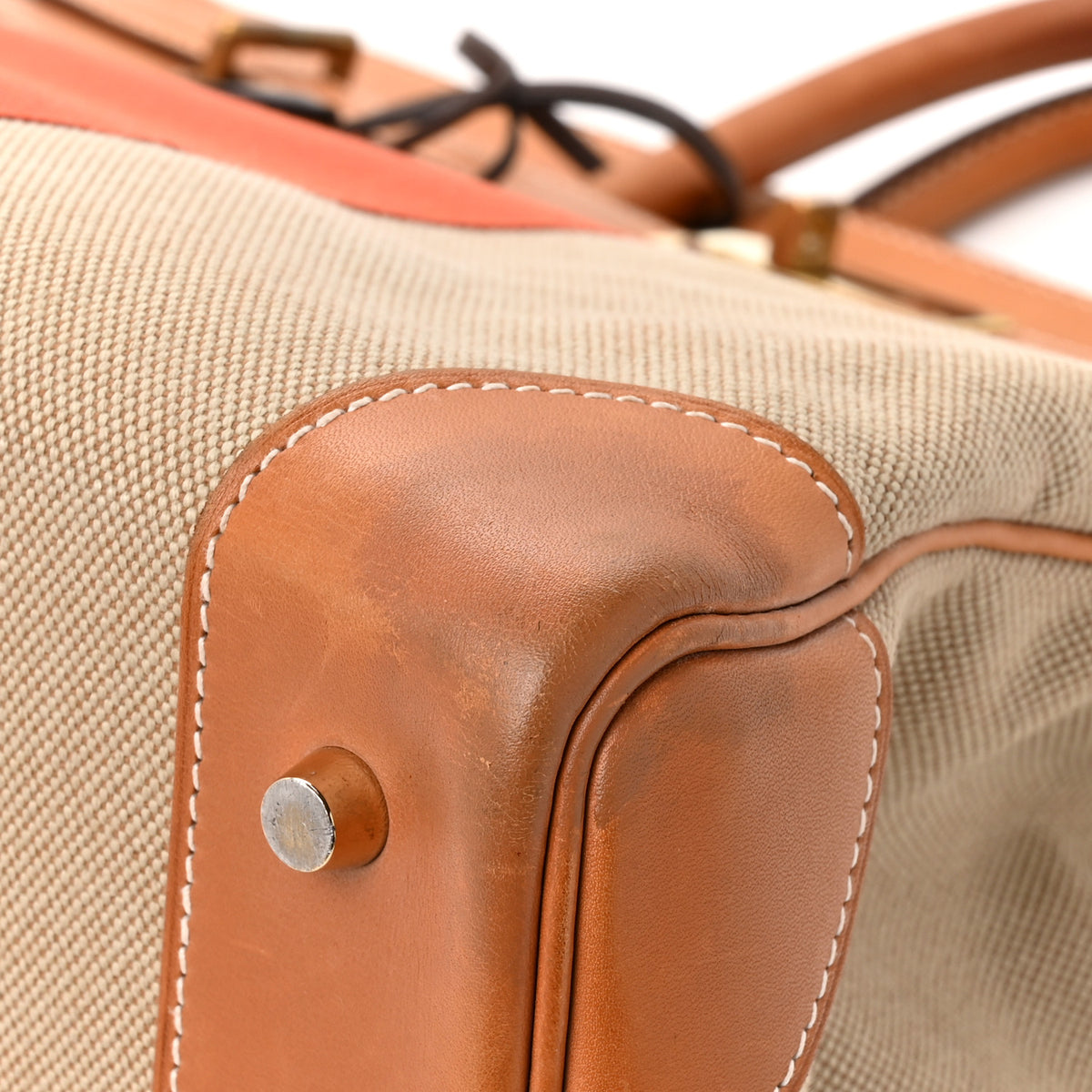 Hermes Toile Natural Barenia Flag HAC Birkin 40  Fauve Paprika 9 of 17