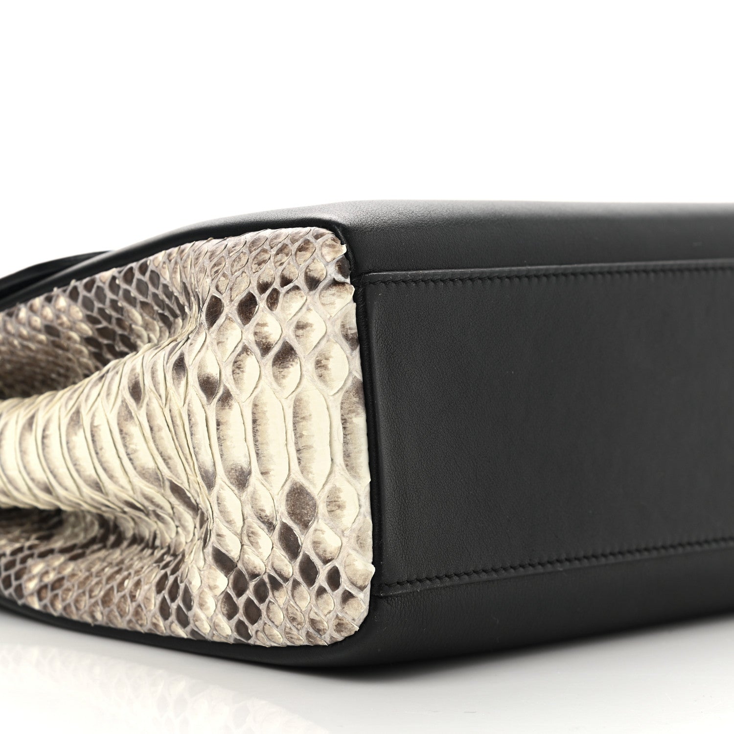 Christian Dior Calfskin Snakeskin Small Diorling Black 8 of 10