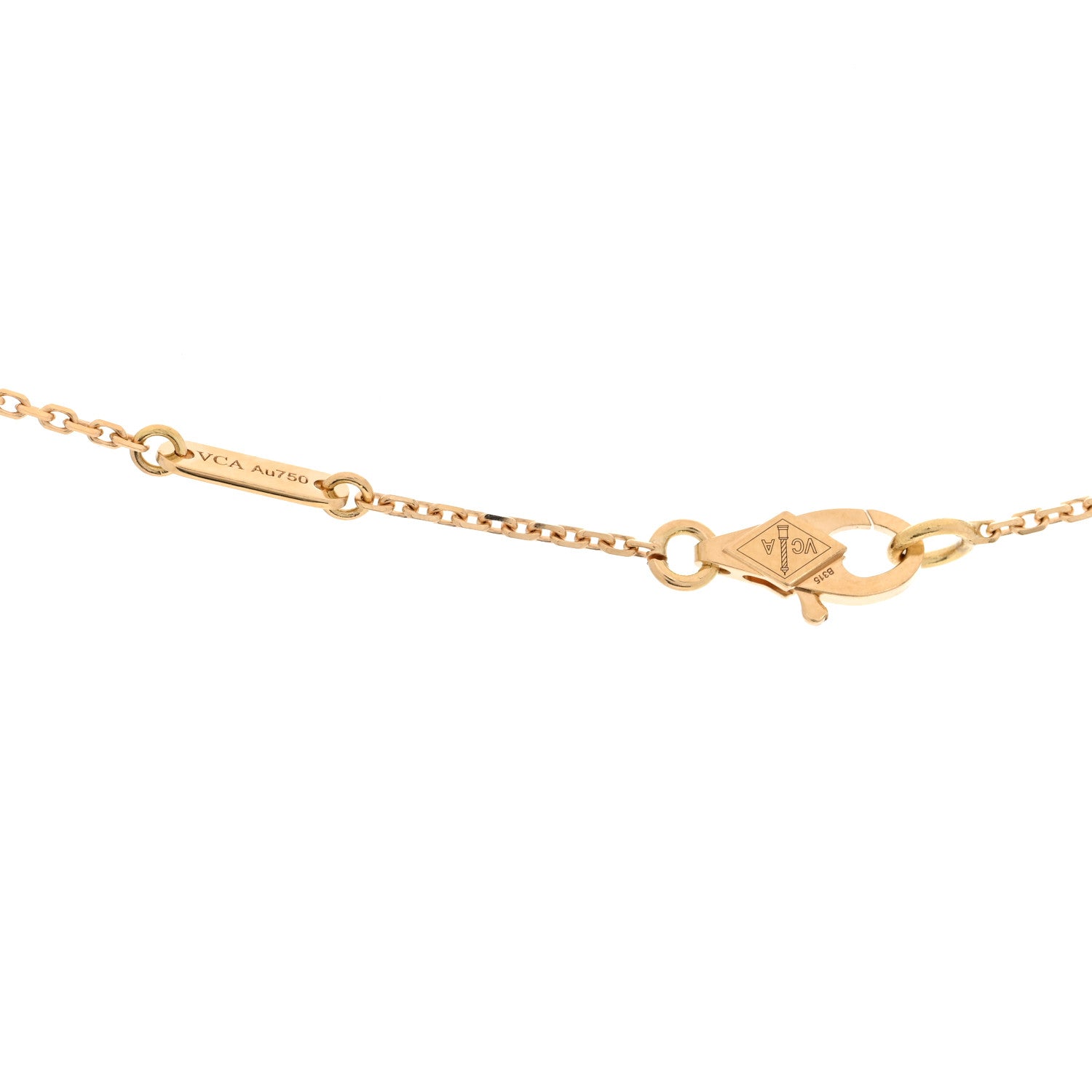 Van Cleef & Arpels 18K Yellow Gold Mother of Pearl Sweet Alhambra Pendant Necklace 4 of 4