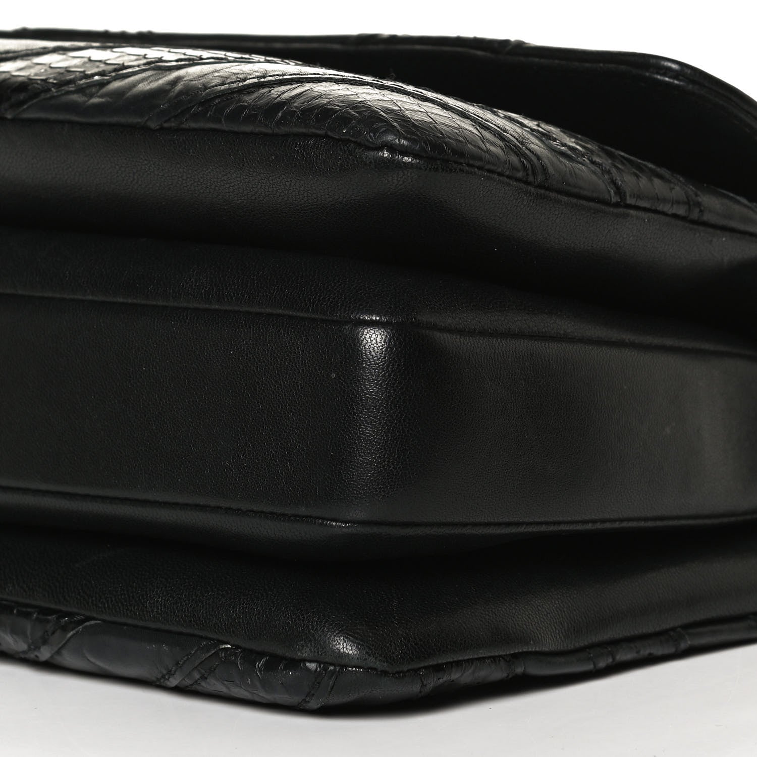 Chanel Calfskin Sheepskin Watersnake Chevron Quilted CC Small Trendy CC Dual Handle Flap Bag Black 10 of 13