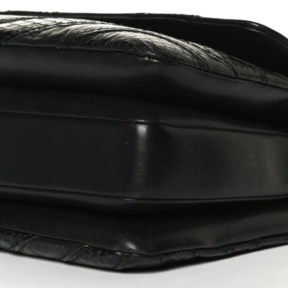 Chanel Calfskin Sheepskin Watersnake Chevron Quilted CC Small Trendy CC Dual Handle Flap Bag Black 10 of 13