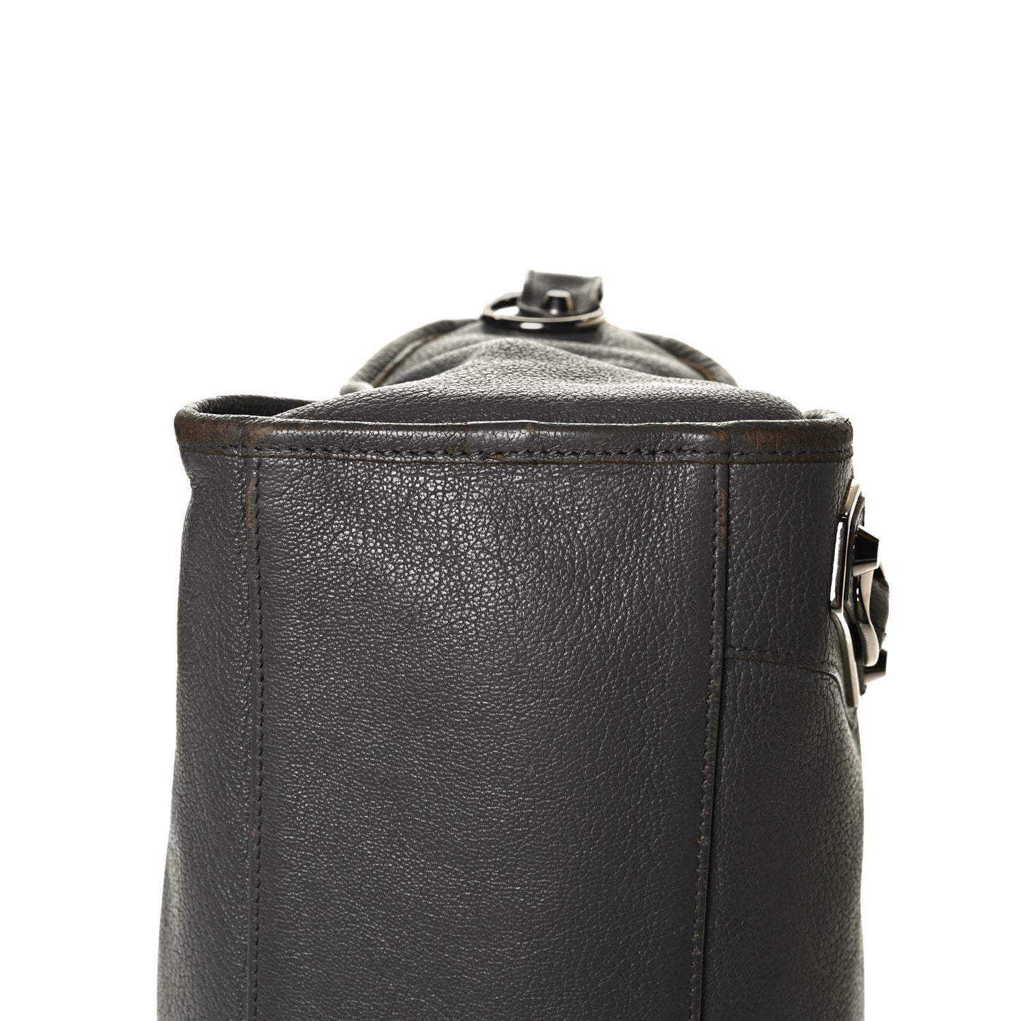 Chevre Silver Metallic Edge Hardware City Gris Acier