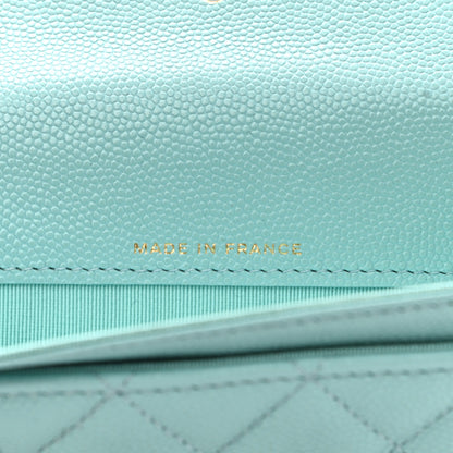 Chanel Caviar Quilted Flap Card Holder Wallet Light Blue 7 of 8