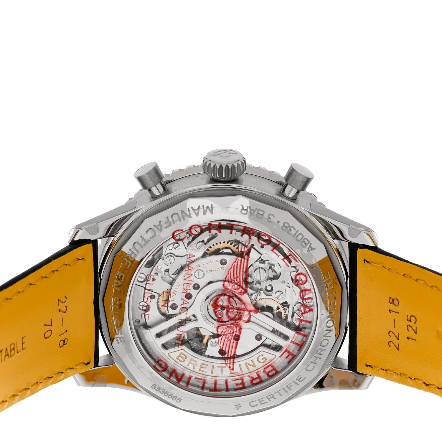Breitling Stainless Steel Alligator 43mm Navitimer Chronograph B01 Automatic Watch Silver AB0138241G1P1 4 of 4